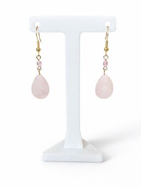 Rose Quartz Teardrop Earrings